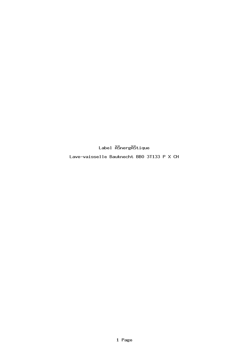 Image de la première page du manuel de l'appareil BBO 3T133 P X CH