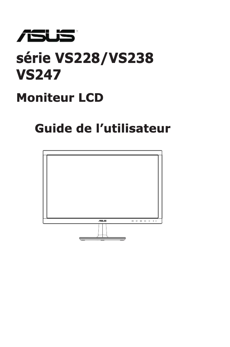Page 1 de la notice Manuel utilisateur Asus VS228NR