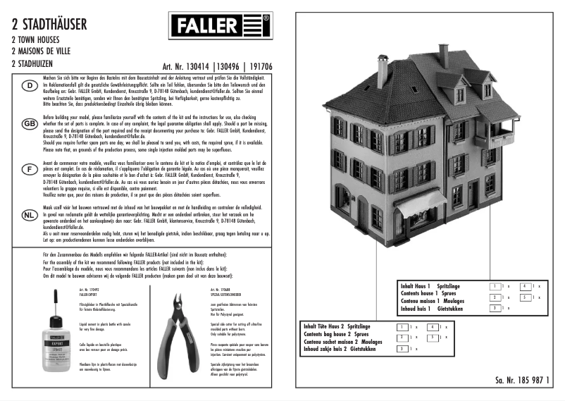 Page 1 de la notice Manuel utilisateur Faller 130414