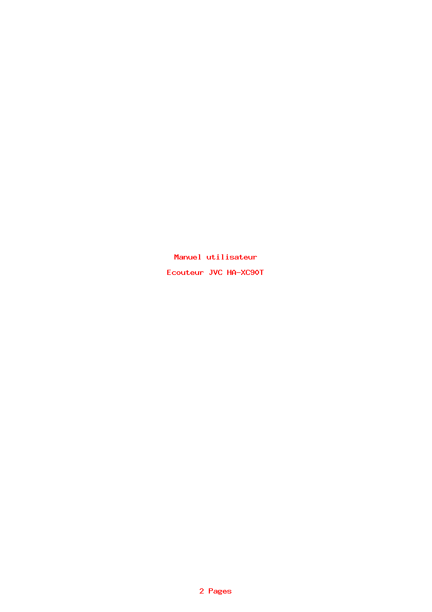 Page 1 de la notice Manuel utilisateur JVC HA-XC90T