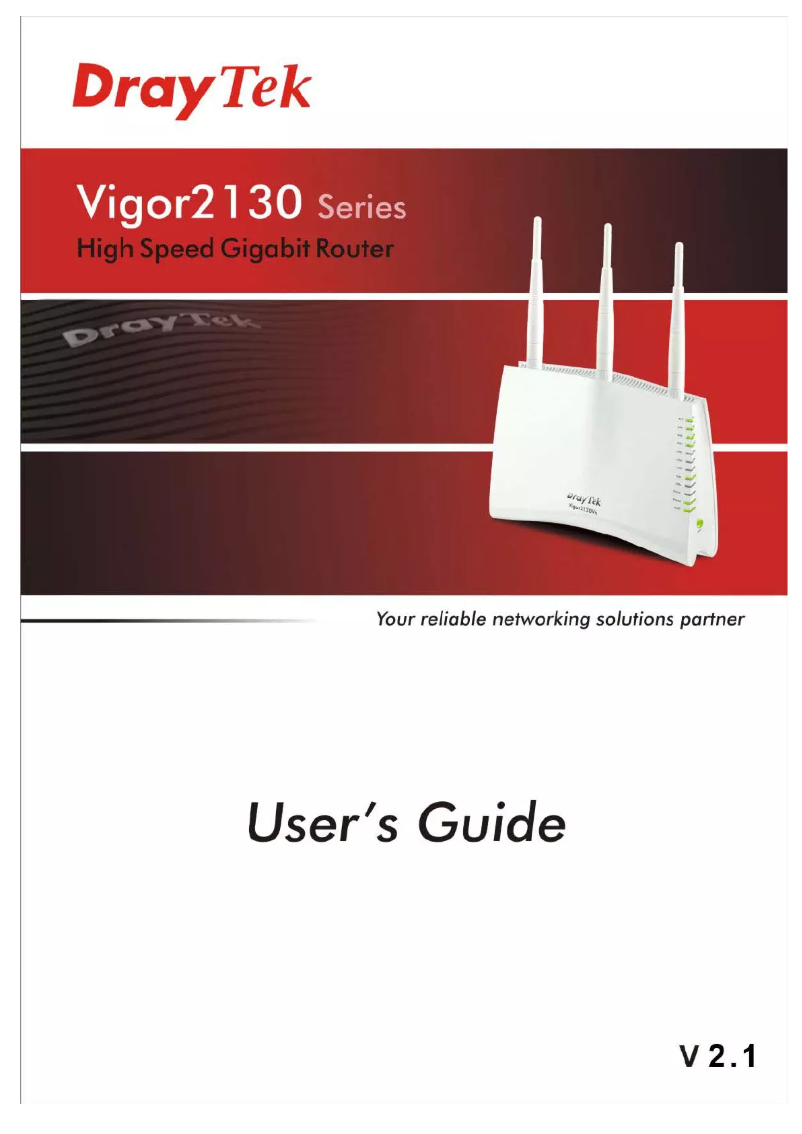 Page 1 de la notice Manuel utilisateur Draytek Vigor2130 Series