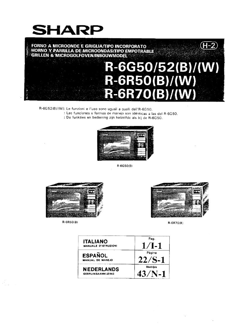 Página 1 del manual Manual de usuario Sharp R-6G52
