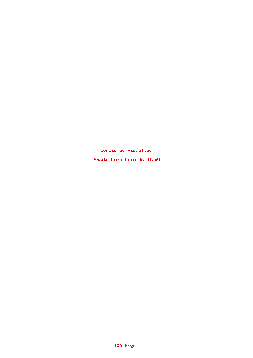 Page 1 de la notice Consignes visuelles Lego Friends 41366
