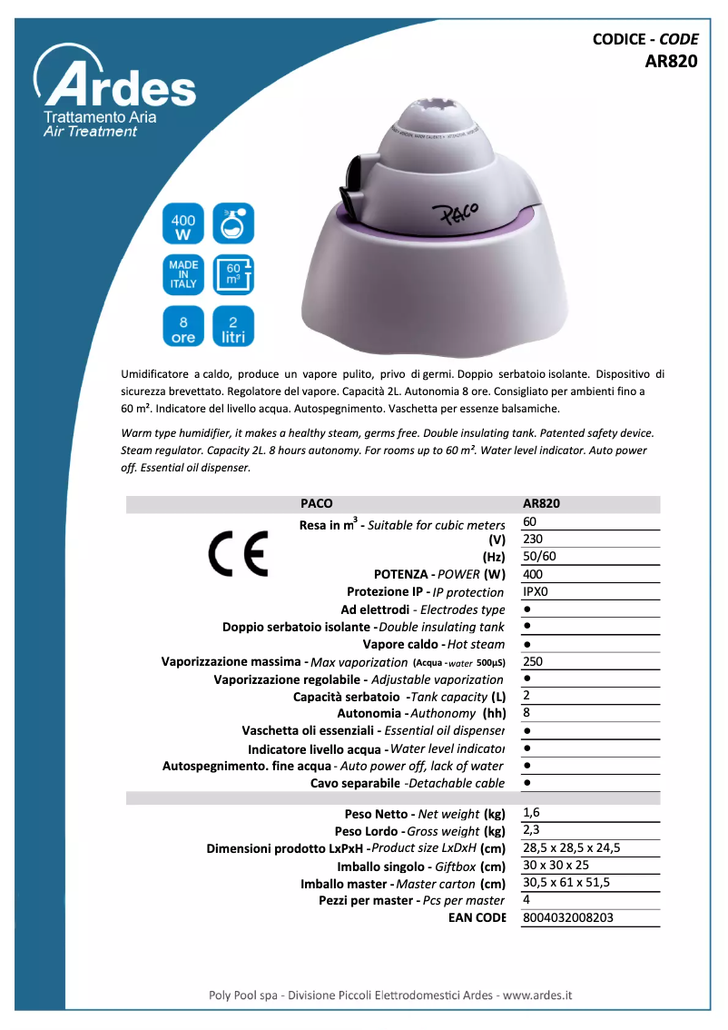 Página 1 del manual Manual de usuario Ardes AR820