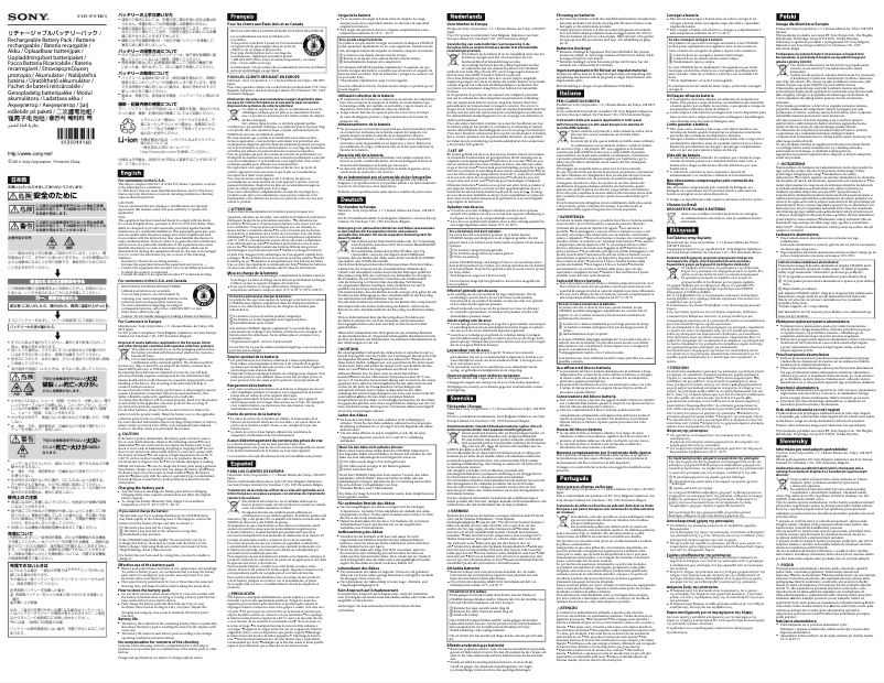 Page n°1 - Manuel utilisateur Sony NP-BJ1