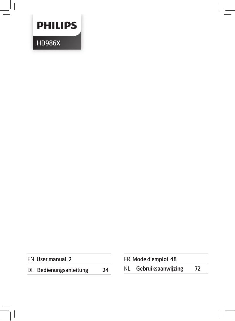 Page 1 of the manual User Manual Philips Premium HD9870