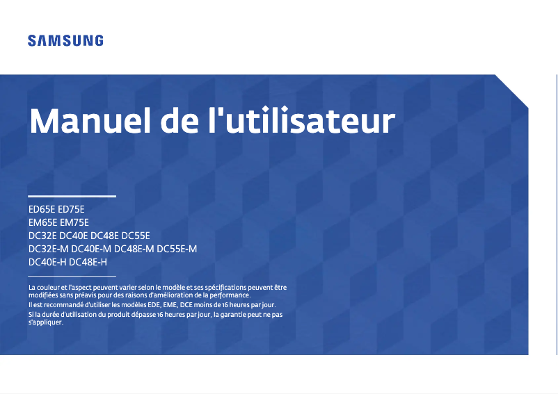 Página 1 del manual Manual de usuario Samsung DC55E-M