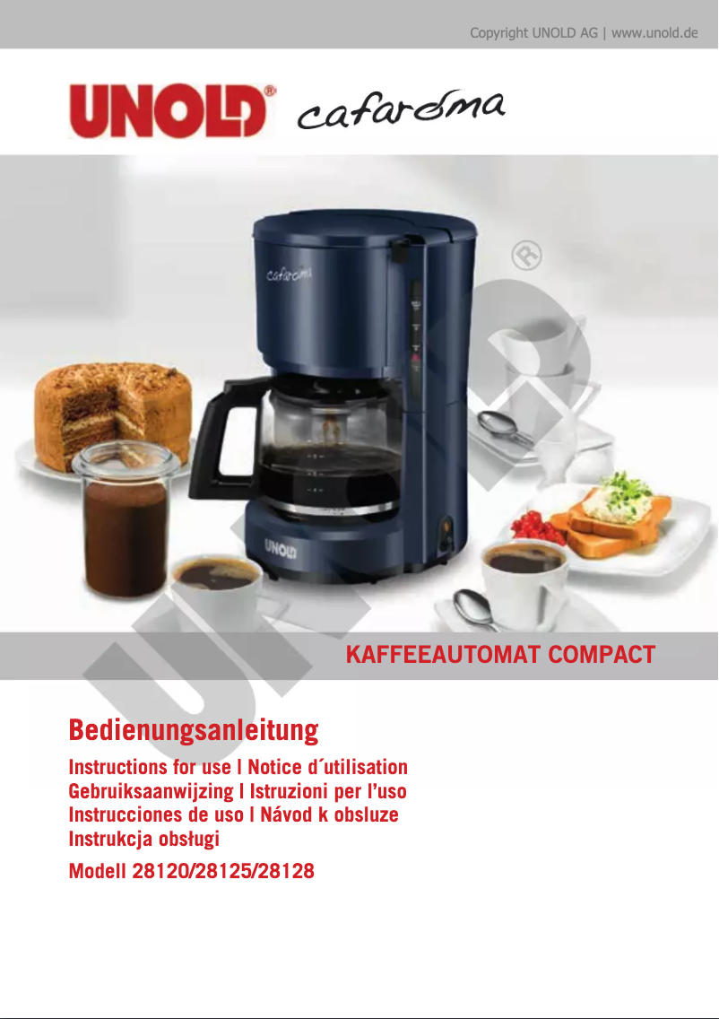 Page 1 de la notice Manuel utilisateur Unold Compact blue 28128