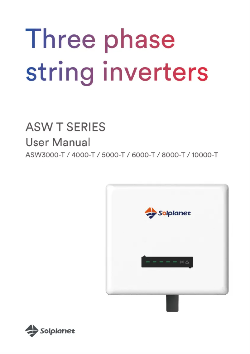 Página 1 del manual Manual de usuario Solplanet ASW6000-T