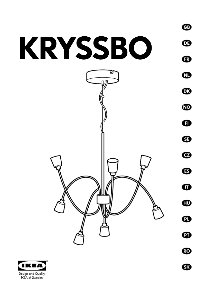 Page 1 de la notice Manuel utilisateur Ikea KRYSSBO (Ceiling)