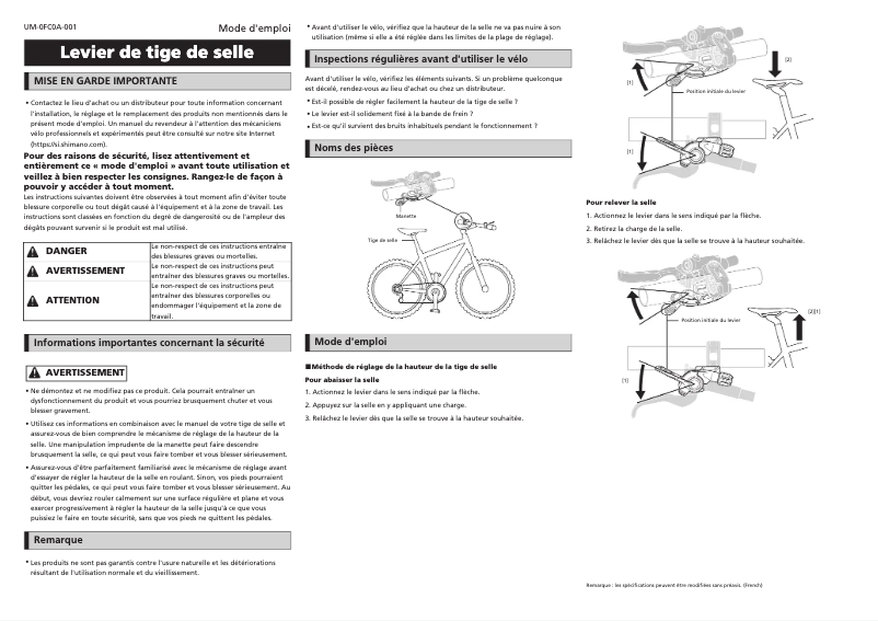 Página 1 del manual Manual de usuario Shimano SL-MT500-L