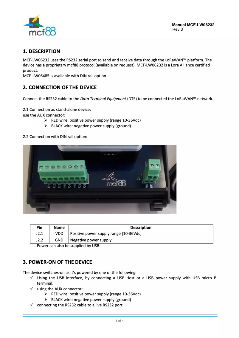 Page 1 de la notice Manuel utilisateur MCF88 MCF-LW06232