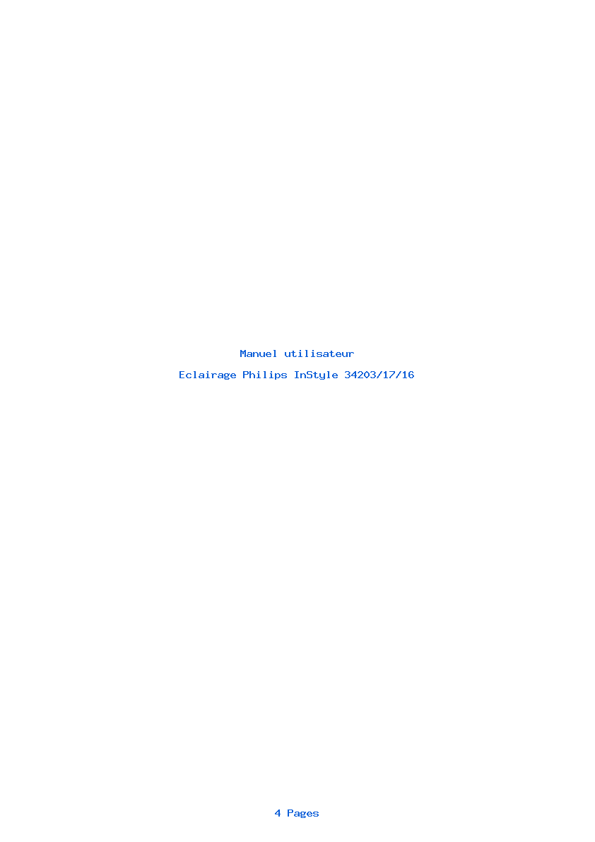 Page 1 de la notice Manuel utilisateur Philips InStyle 34203/17/16