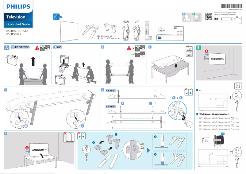 Page 1 of the manual Quick Start Guide Philips The One 65PUS8548