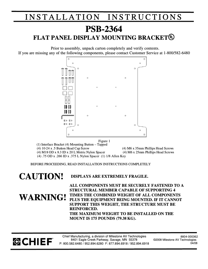 Page 1 de la notice Manuel utilisateur Chief PNR2364S