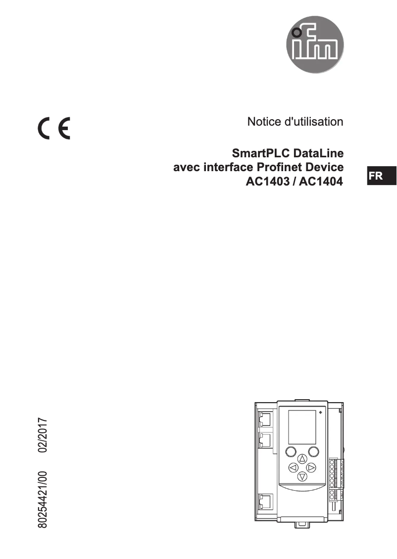 Page 1 de la notice Manuel utilisateur IFM AC1404