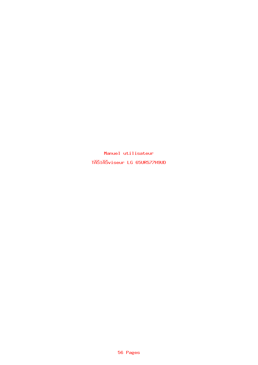 Page 1 de la notice Manuel utilisateur LG 65UR577H9UD