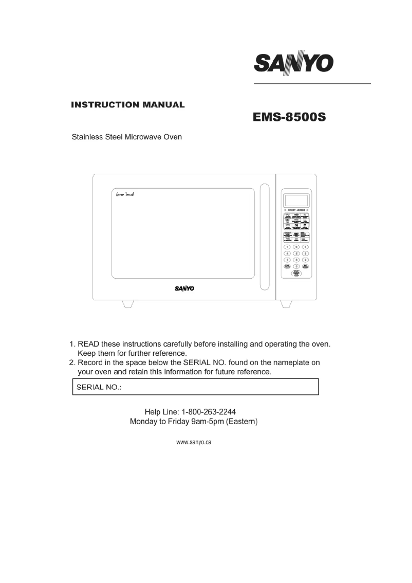 Page 1 de la notice Manuel utilisateur Sanyo EM-S8500S