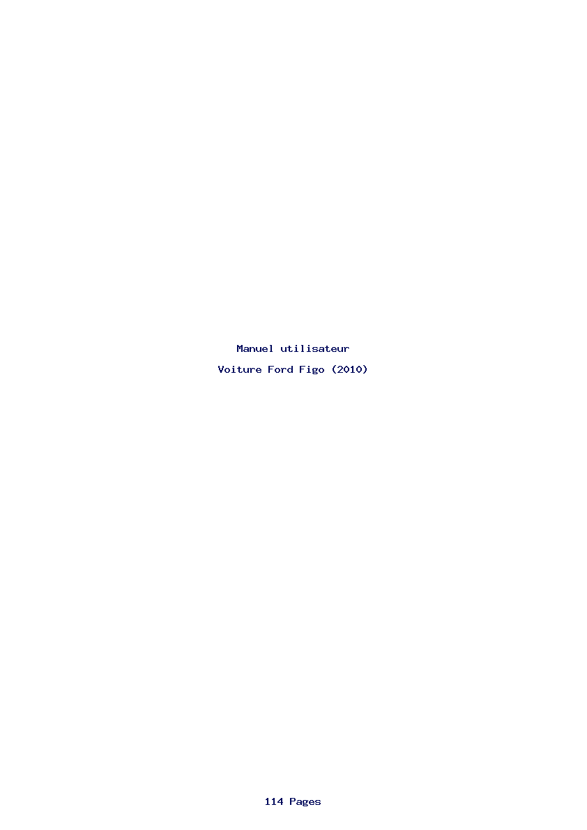 Page 1 de la notice Manuel utilisateur Ford Figo (2010)