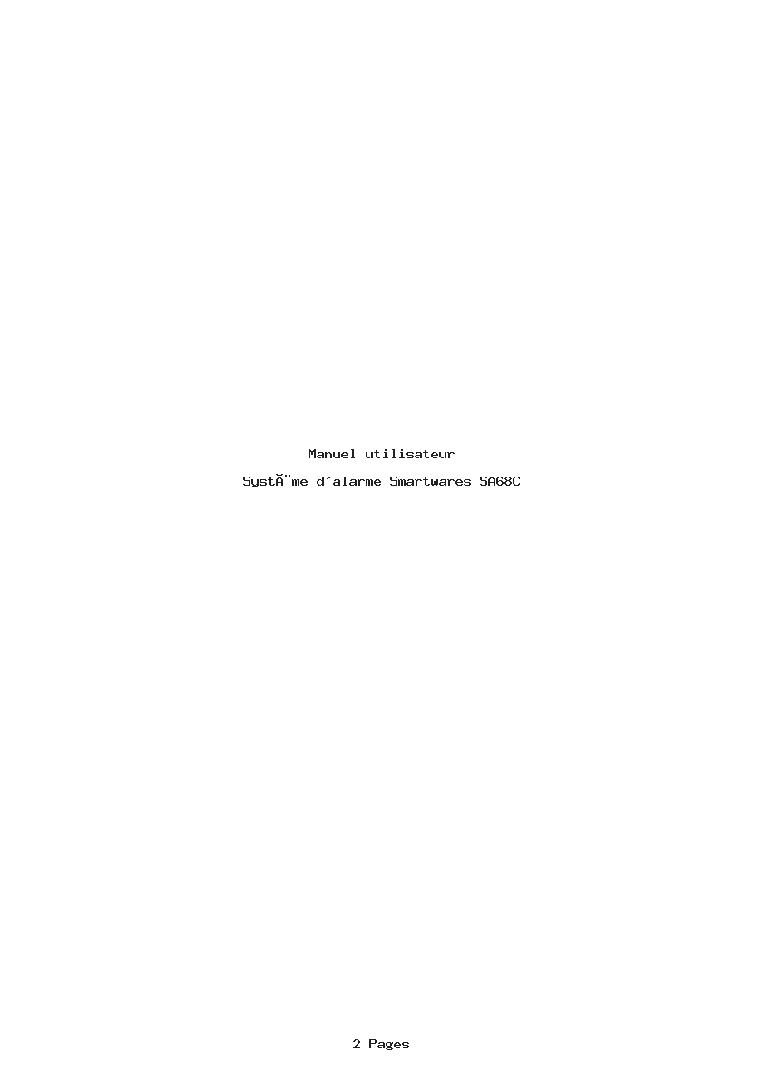 Page 1 de la notice Manuel utilisateur Smartwares SA68C