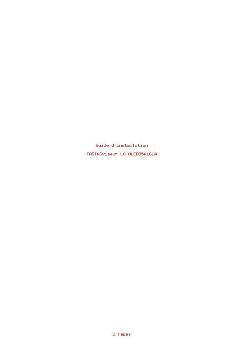 Image de la première page du manuel de l'appareil OLED55A16LA