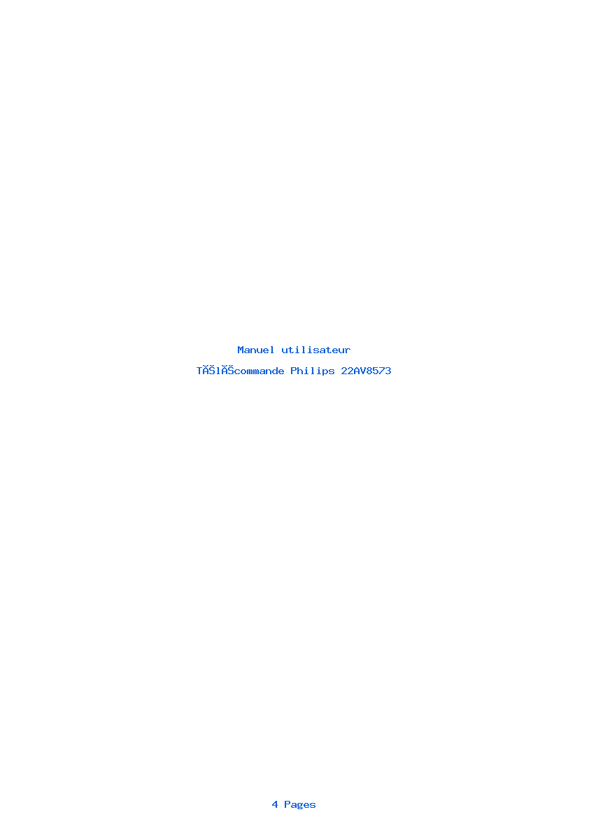 Page 1 de la notice Manuel utilisateur Philips 22AV8573