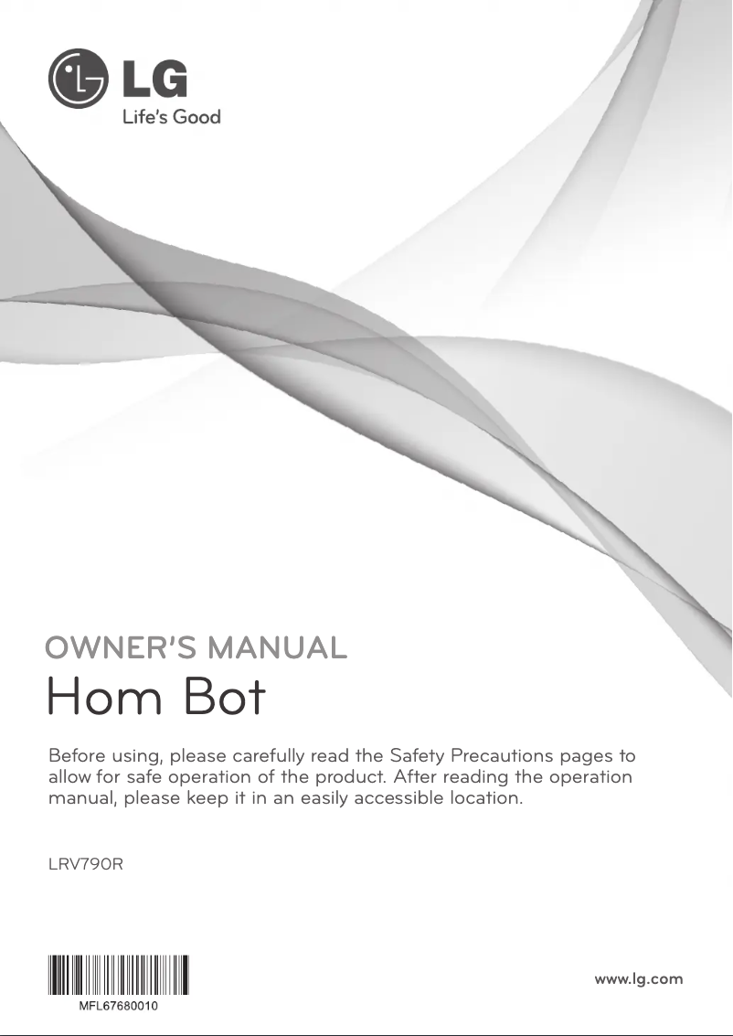 Page 1 of the manual User Manual LG Hom-Bot Square LRV790R