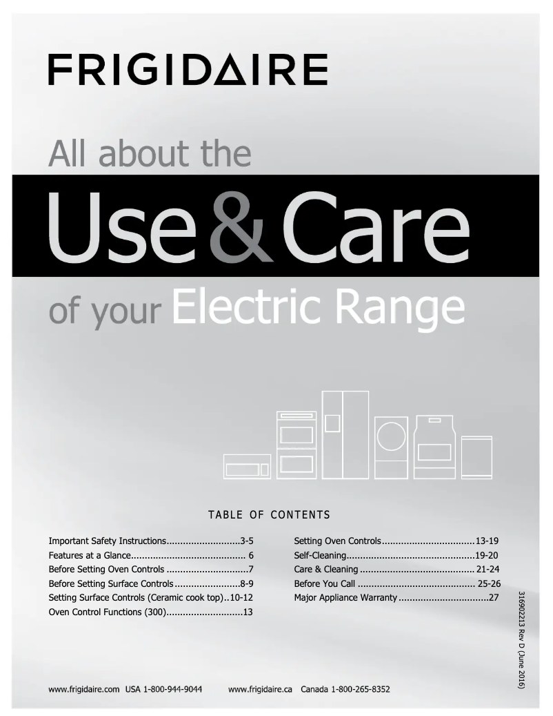 Page 1 de la notice Manuel utilisateur Frigidaire FFEF3018LS