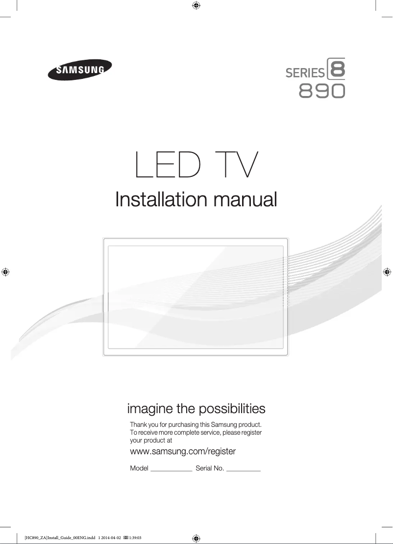 Página 1 del manual Manual de instrucciones Samsung HG55NC890XF