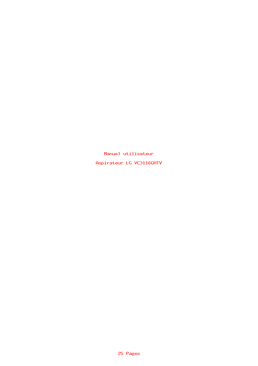 Page 1 de la notice Manuel utilisateur LG VC3116GHTV