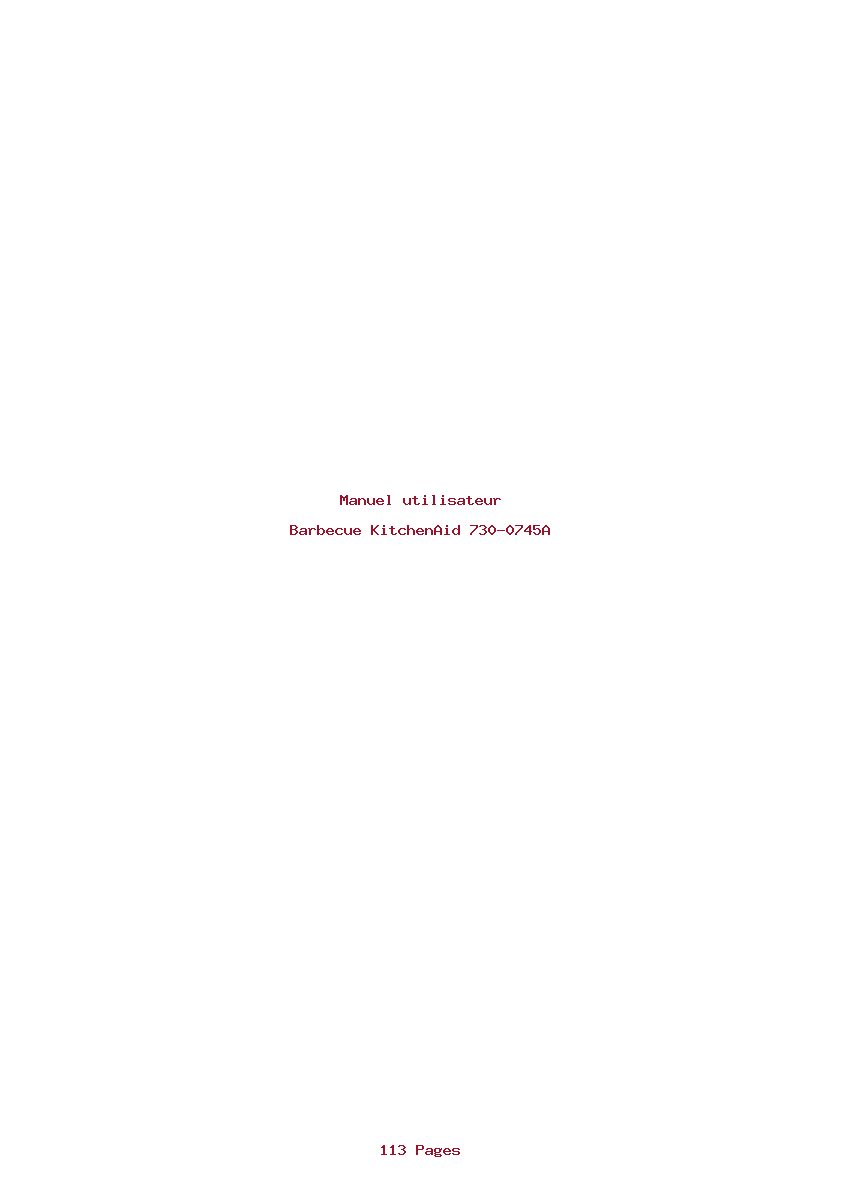 Page 1 de la notice Manuel utilisateur KitchenAid 730-0745A
