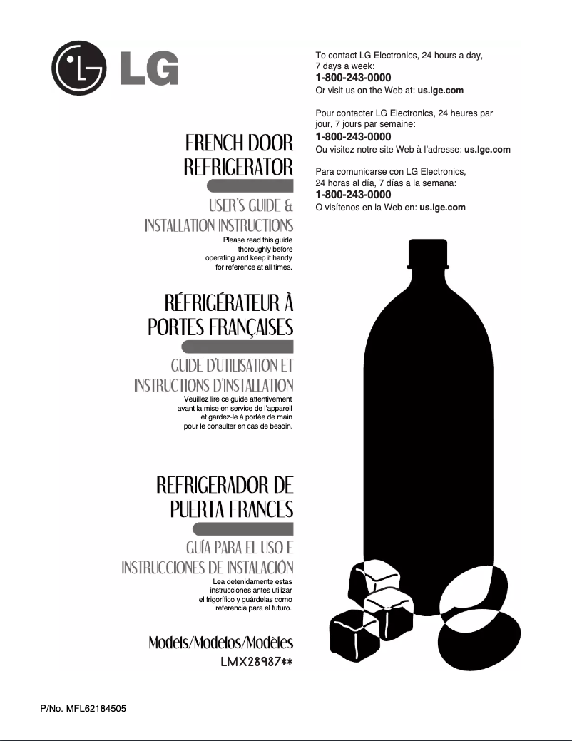 Page 1 de la notice Manuel utilisateur LG LMX28987ST