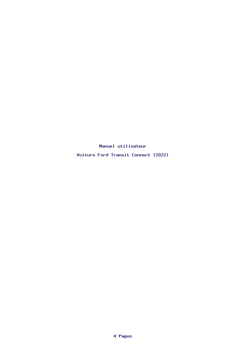 Page 1 de la notice Manuel utilisateur Ford Transit Connect (2022)
