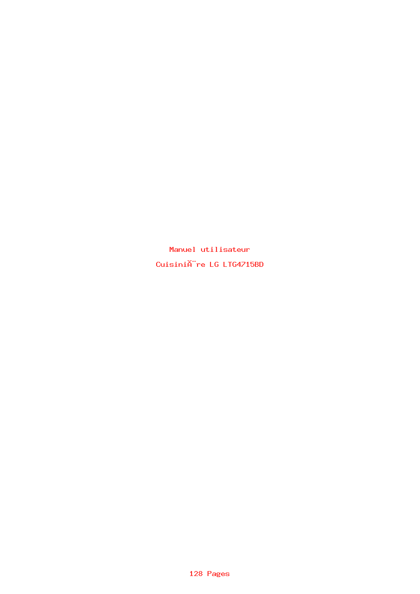Page 1 de la notice Manuel utilisateur LG LTG4715BD