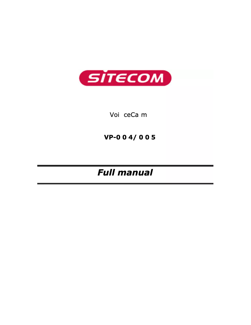 Page 1 de la notice Manuel utilisateur Sitecom VP-005