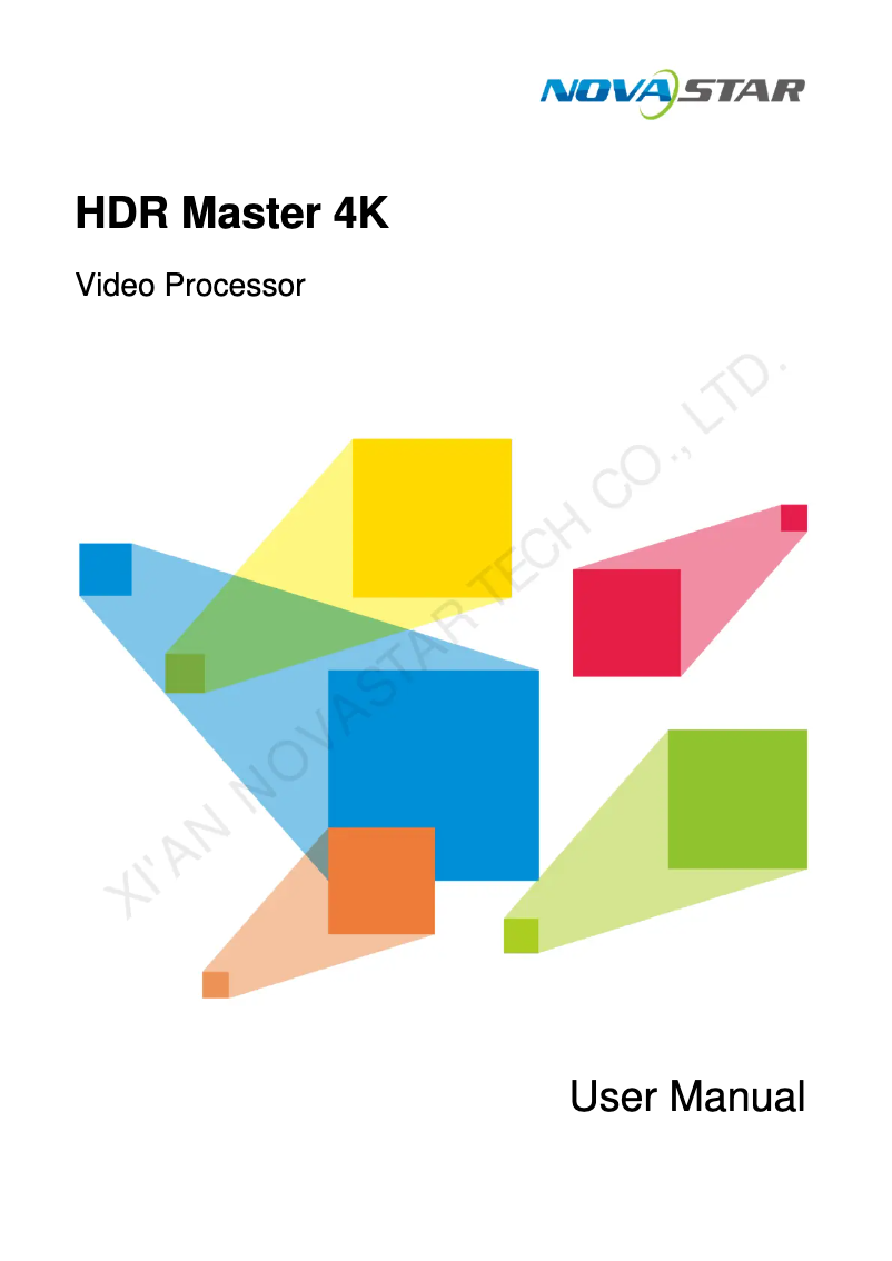 Página 1 del manual Manual de usuario NovaStar HDR Master 4K