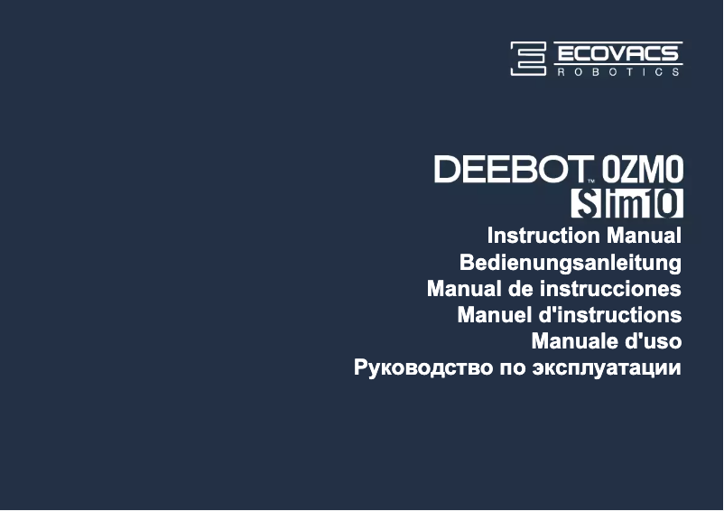 Page 1 of the manual User Manual ECOVACS Deebot Ozmo Slim 10