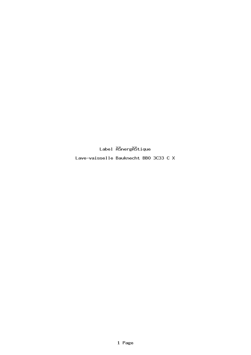 Image de la première page du manuel de l'appareil BBO 3C33 C X