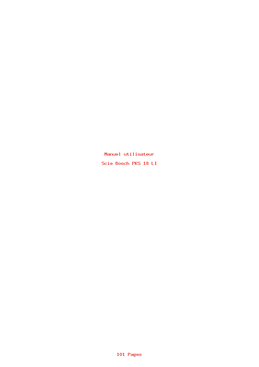 Page 1 de la notice Manuel utilisateur Bosch PKS 18 LI