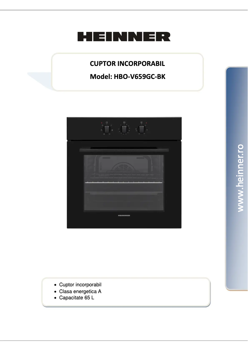 Página 1 del manual Manual de usuario Heinner HBO-V656GC-BK