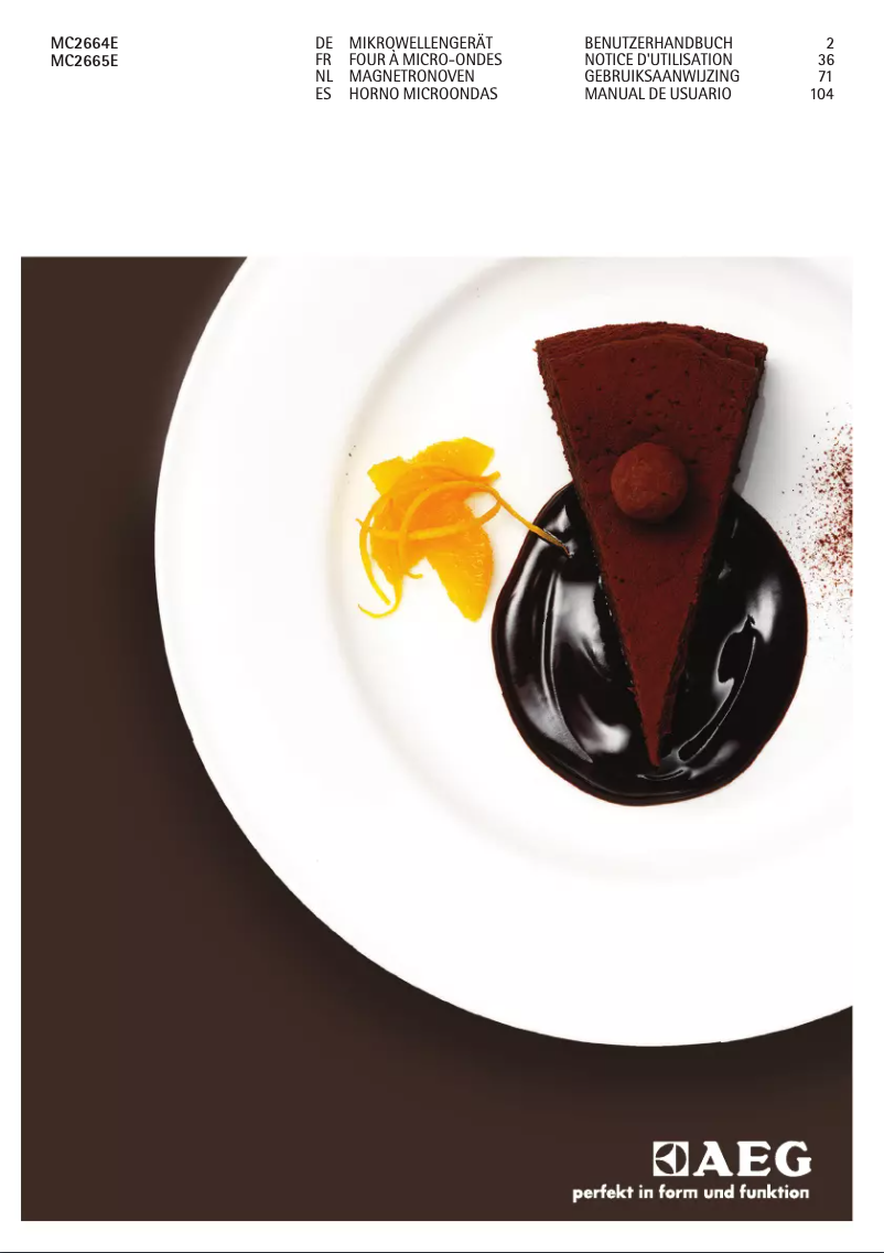 Page 1 de la notice Manuel utilisateur AEG MC2664E-W
