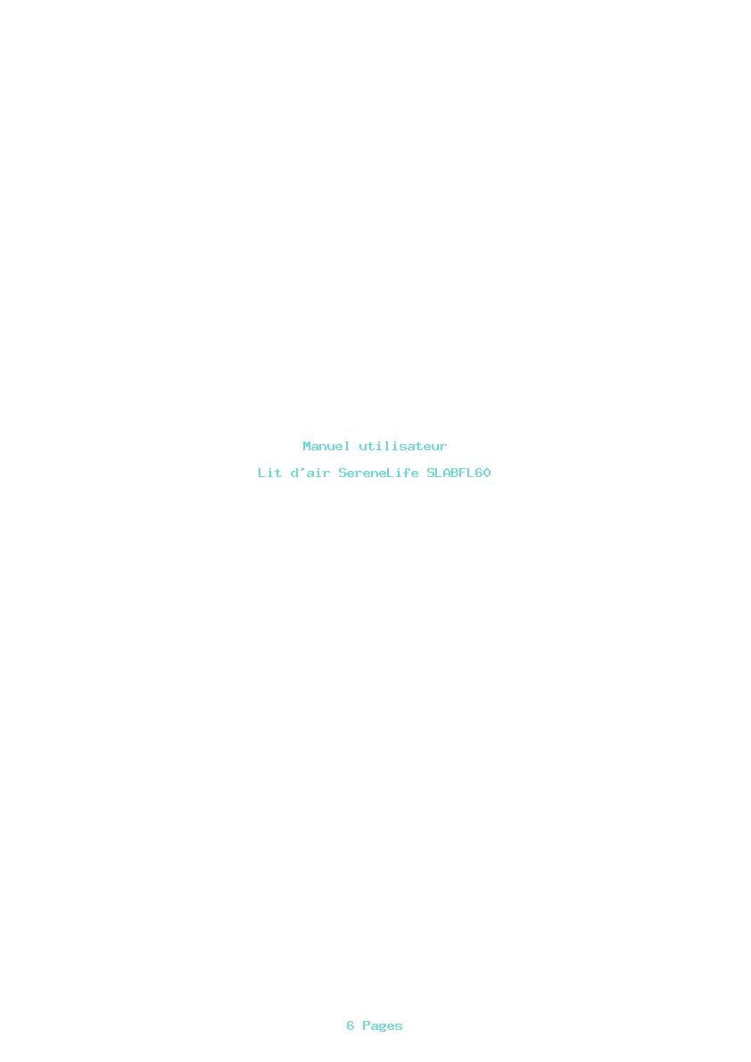 Page 1 de la notice Manuel utilisateur SereneLife SLABFL60