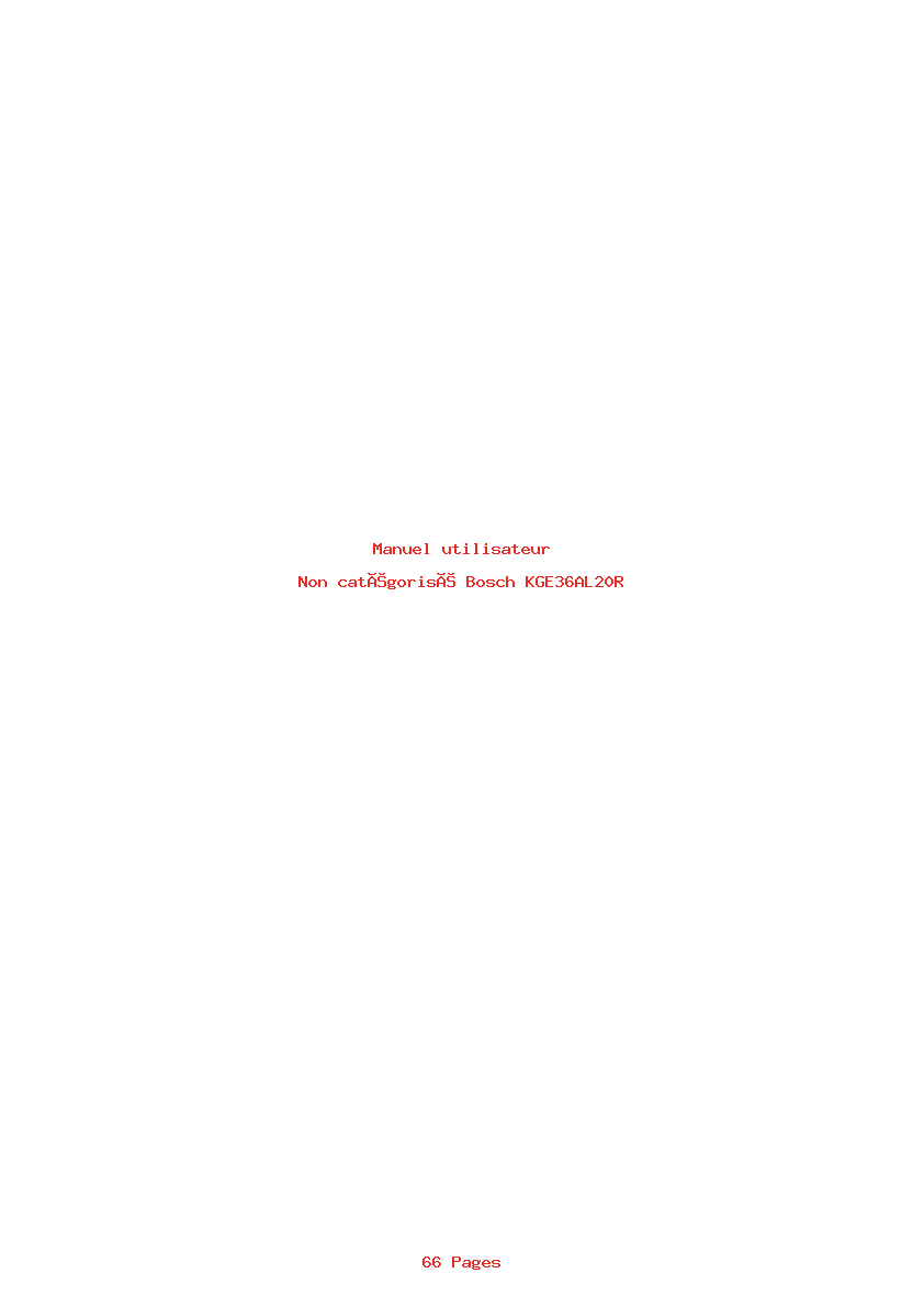 Page 1 de la notice Manuel utilisateur Bosch KGE36AL20R