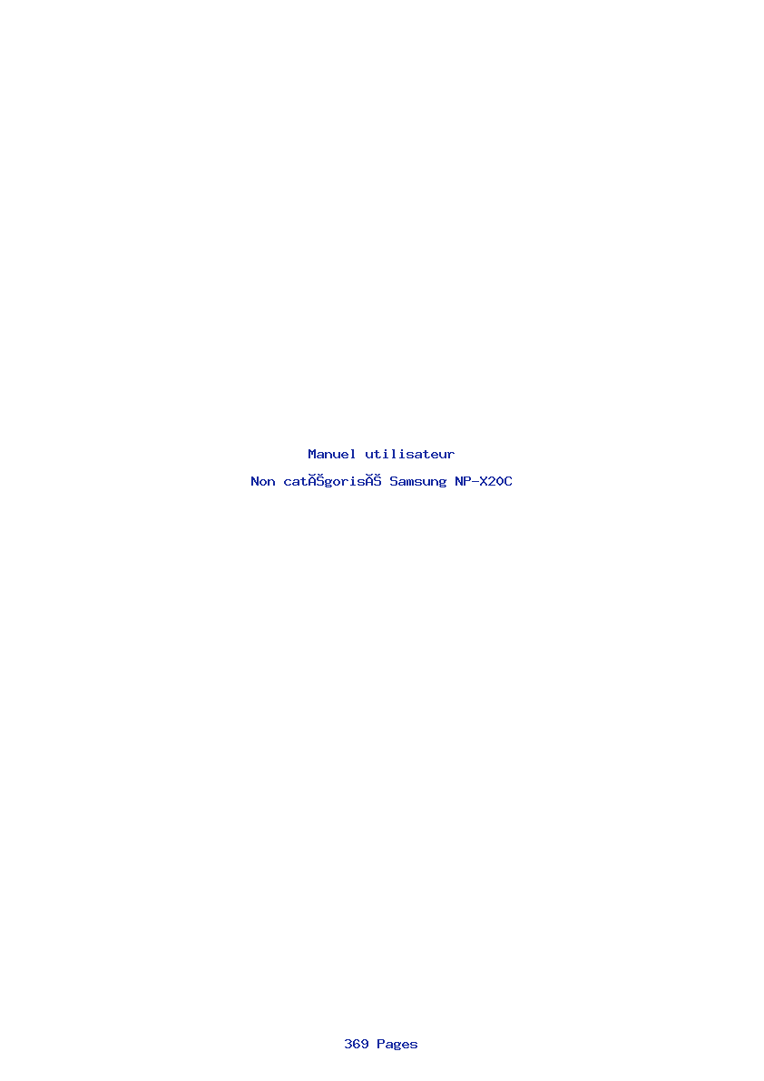 Page 1 de la notice Manuel utilisateur Samsung NP-X20C