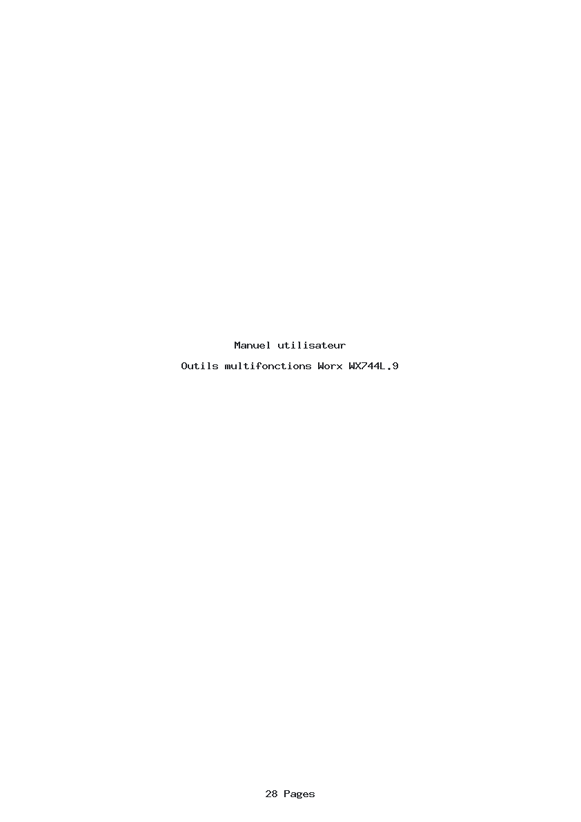 Page 1 de la notice Manuel utilisateur Worx WX744L.9