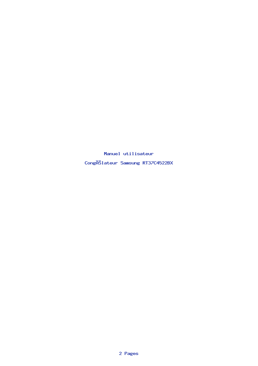 Page 1 de la notice Manuel utilisateur Samsung RT37C4522BX