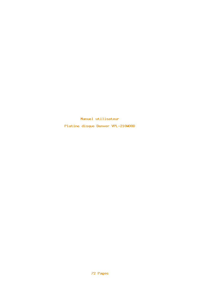 Page 1 de la notice Manuel utilisateur Denver VPL-210WOOD