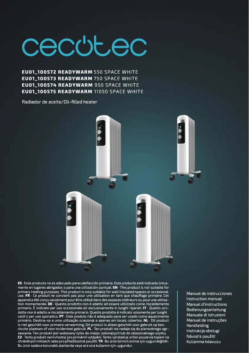 Página 1 del manual Manual de usuario Cecotec ReadyWarm 750 Space
