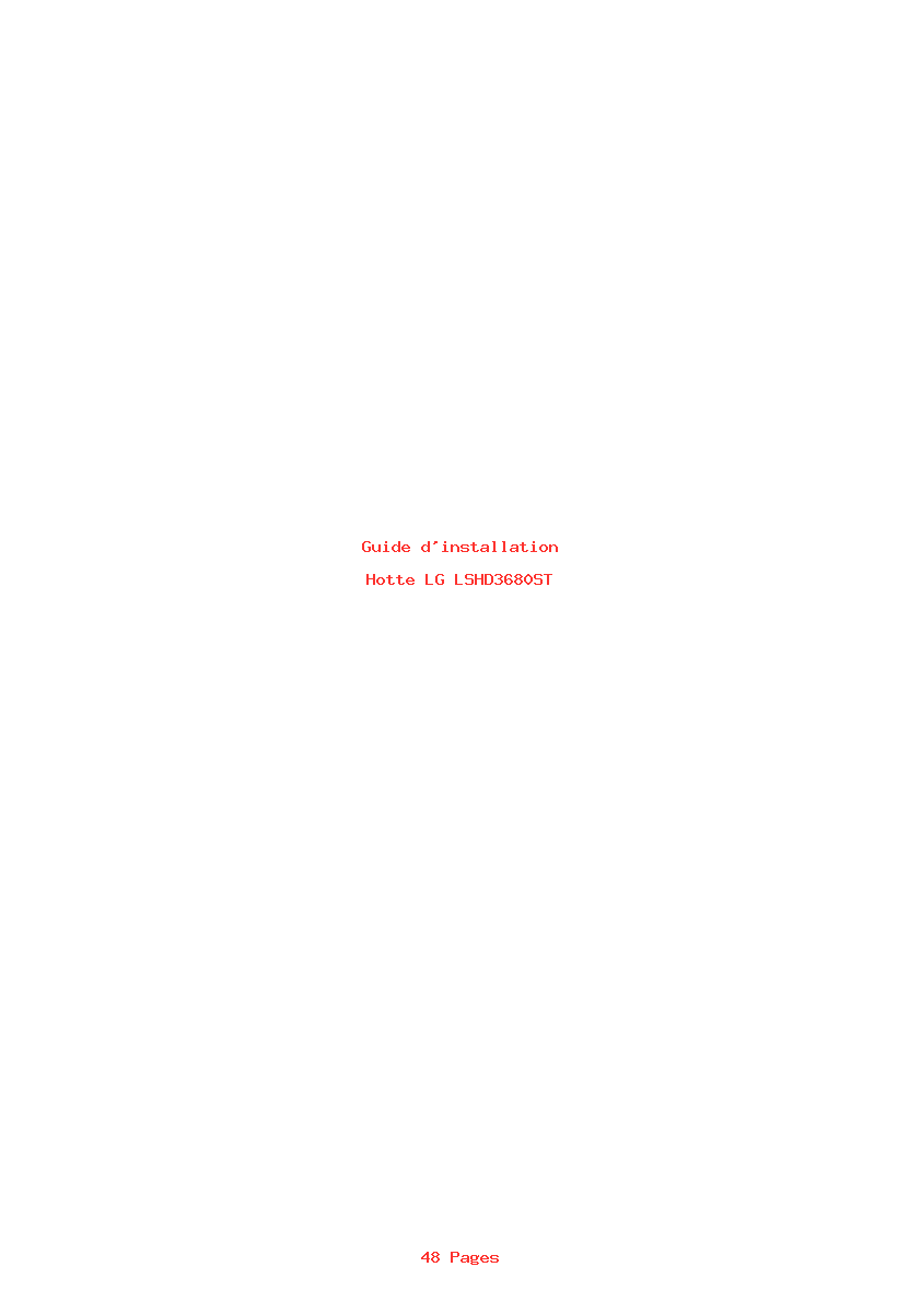 Page 1 de la notice Guide d'installation LG LSHD3680ST