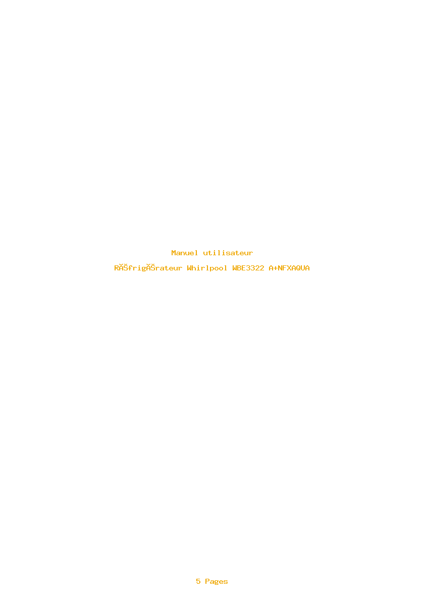 Page 1 de la notice Manuel utilisateur Whirlpool WBE3322 A+NFXAQUA